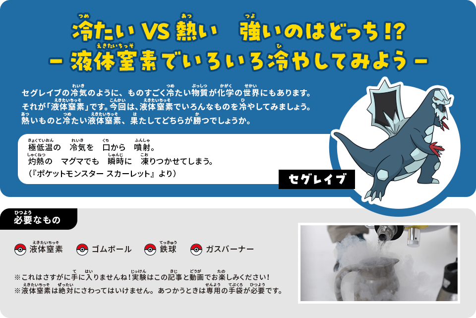 冷たいVS熱い　強いのはどっち!?－液体窒素でいろいろ冷やしてみよう－