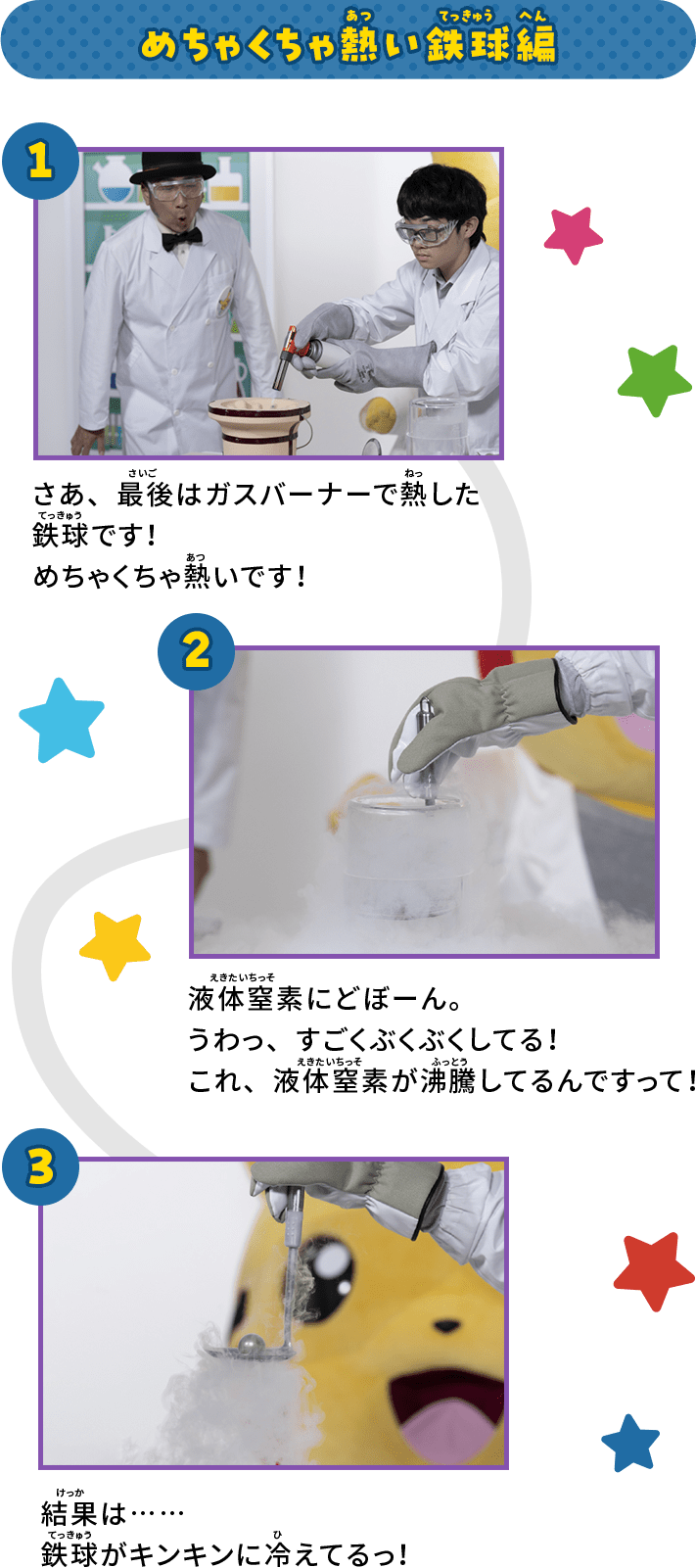 実験の様子　めちゃくちゃ熱い鉄球編