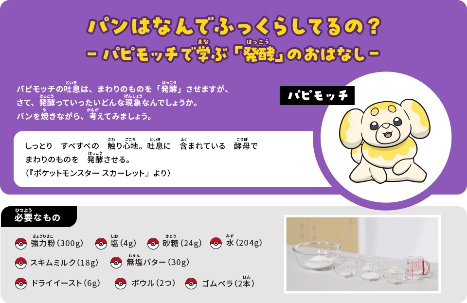 パンはなんでふっくらしてるの？－パピモッチで学ぶ「発酵」のおはなし－